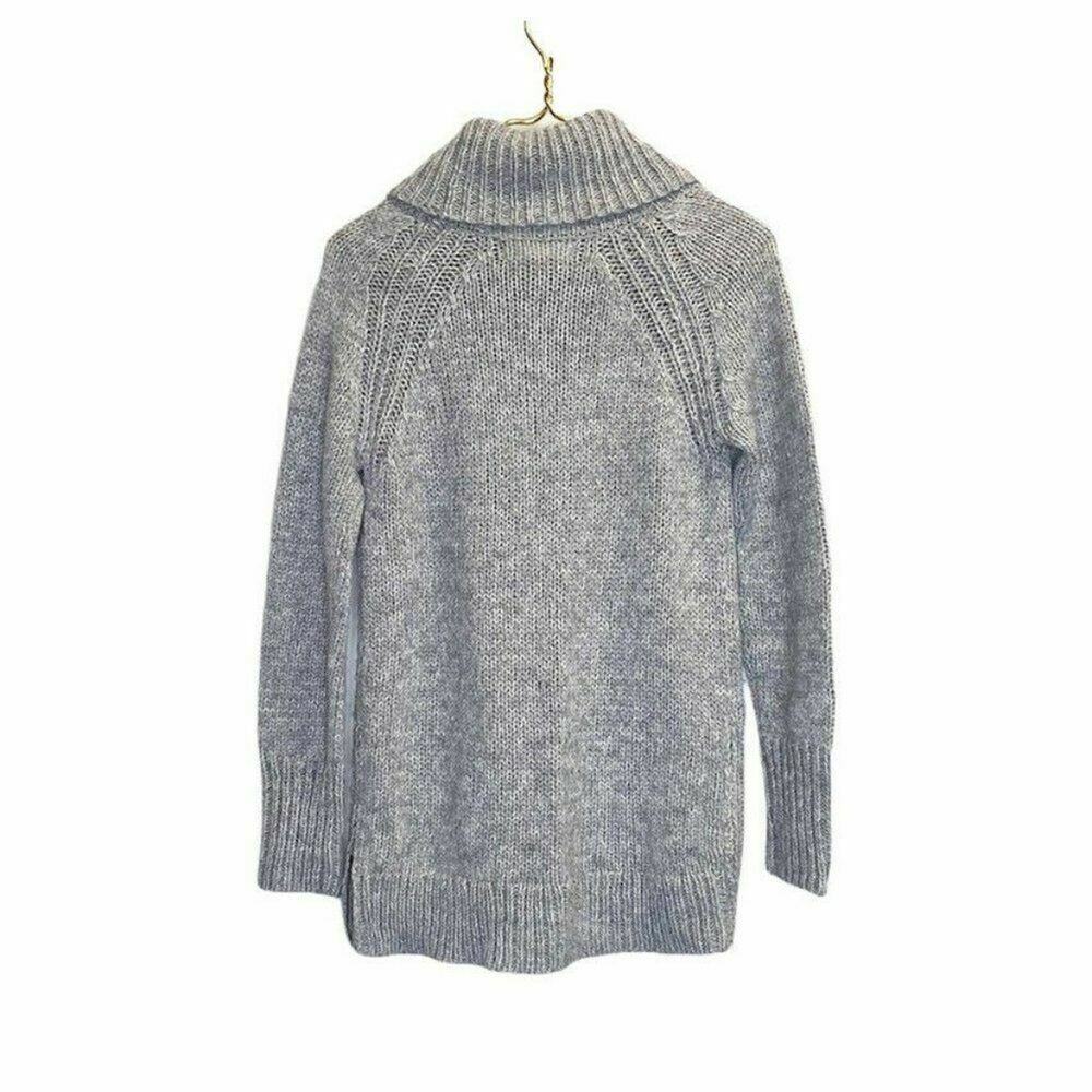 Kaisely Cowl Neck Wool Gray Oversized Turtleneck Sweater.